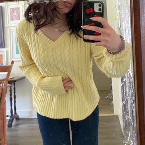 Thick Sonoma Life  + Style V neck sweater, Large, Yellow